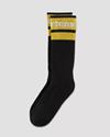 athletic logo sock  black white yellow organic cotton blend ac681005 - Photo