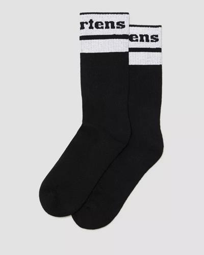 athletic logo sock  black white organic cotton blend ac681006 - Photo 1
